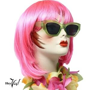 Green Day Glo Fashion Sunglasses - Look Cool in Retro Shades - Hey Viv